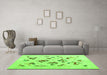 Machine Washable Solid Green Modern Area Rugs in a Living Room,, wshcon2641grn