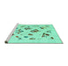 Sideview of Machine Washable Solid Turquoise Modern Area Rugs, wshcon2641turq