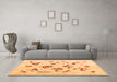 Machine Washable Solid Orange Modern Area Rugs in a Living Room, wshcon2641org