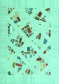 Solid Turquoise Modern Rug, con2641turq