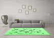Machine Washable Solid Emerald Green Modern Area Rugs in a Living Room,, wshcon2641emgrn