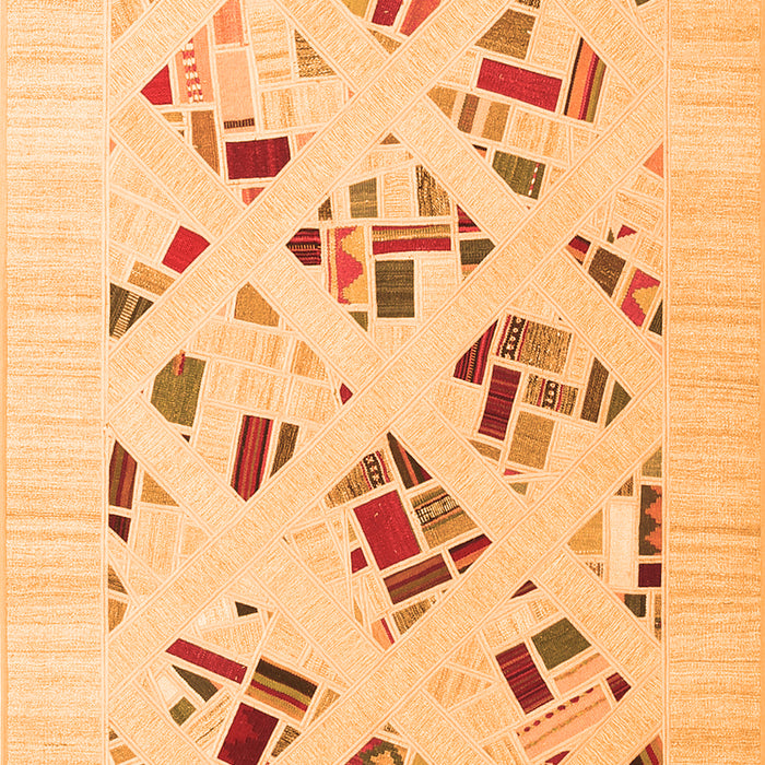 Solid Orange Modern Rug, con2641org