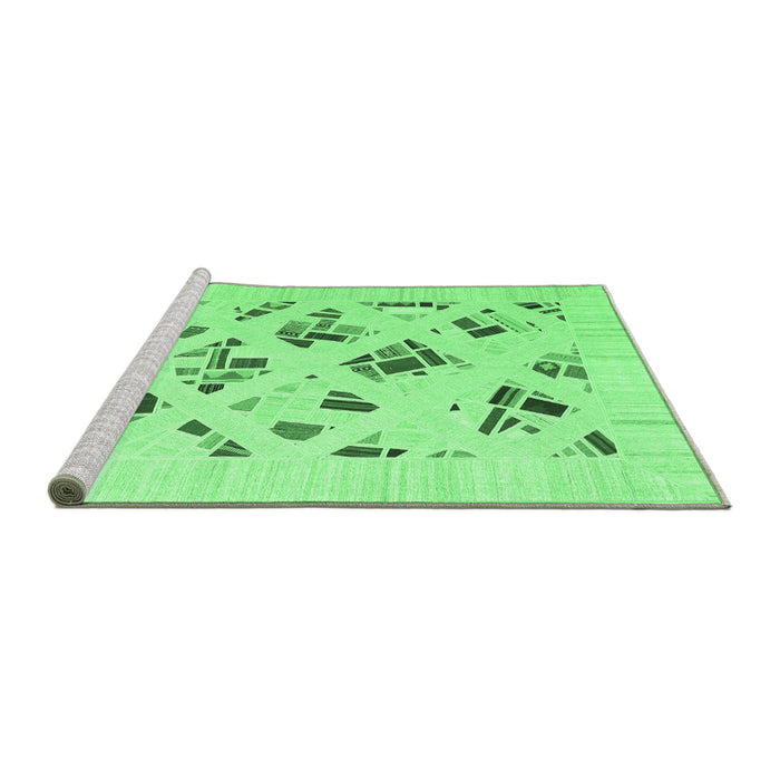 Sideview of Machine Washable Solid Emerald Green Modern Area Rugs, wshcon2641emgrn