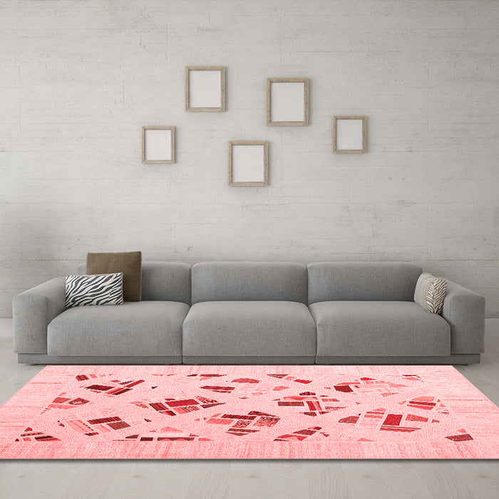 Modern Red Washable Rugs