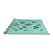Sideview of Machine Washable Solid Light Blue Modern Rug, wshcon2641lblu