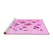 Sideview of Machine Washable Solid Pink Modern Rug, wshcon2641pnk