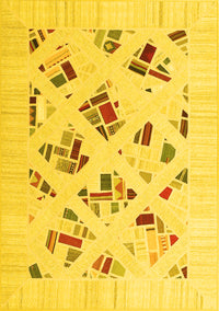 Solid Yellow Modern Rug, con2641yw