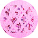 Round Solid Pink Modern Rug, con2641pnk