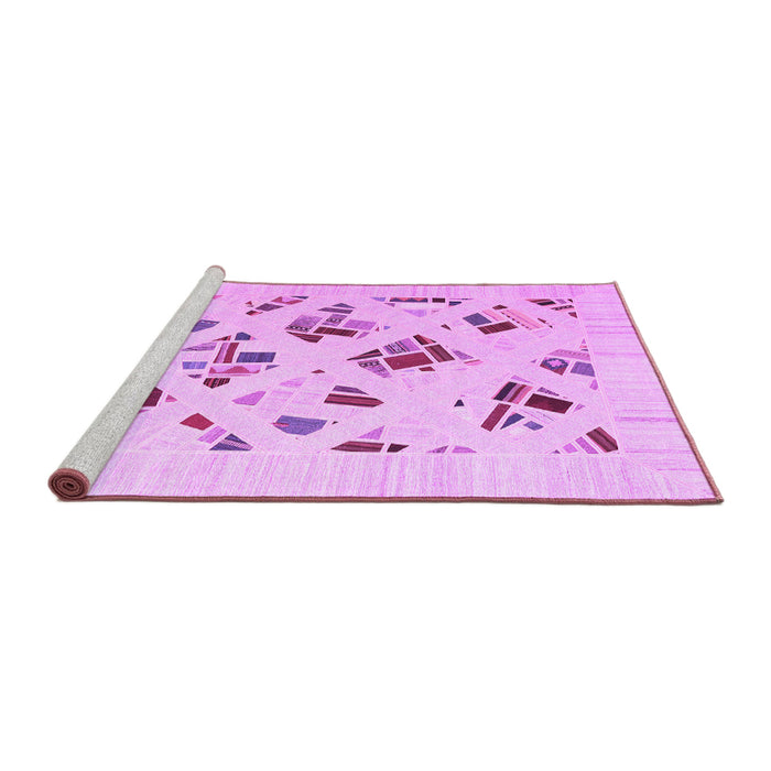 Sideview of Machine Washable Solid Purple Modern Area Rugs, wshcon2641pur