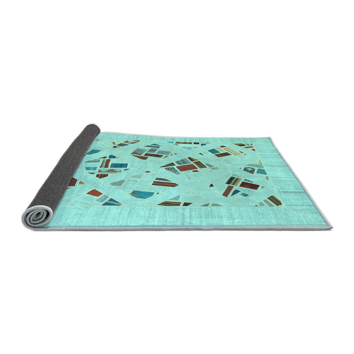 Sideview of Solid Light Blue Modern Rug, con2641lblu