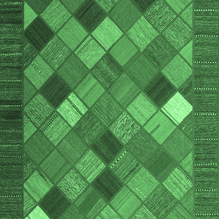 Machine Washable Abstract Emerald Green Contemporary Area Rugs, wshcon2642emgrn