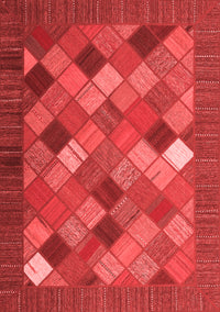 Abstract Red Contemporary Rug, con2642red