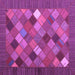 Square Abstract Purple Contemporary Rug, con2642pur