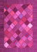 Machine Washable Abstract Pink Contemporary Rug, wshcon2642pnk