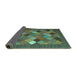 Sideview of Abstract Turquoise Contemporary Rug, con2642turq