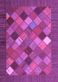 Abstract Purple Contemporary Rug, con2642pur