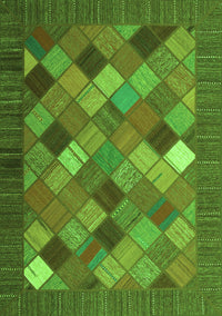 Abstract Green Contemporary Rug, con2642grn