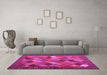 Machine Washable Abstract Pink Contemporary Rug in a Living Room, wshcon2642pnk