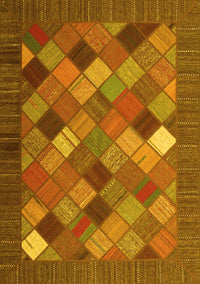 Abstract Yellow Contemporary Rug, con2642yw