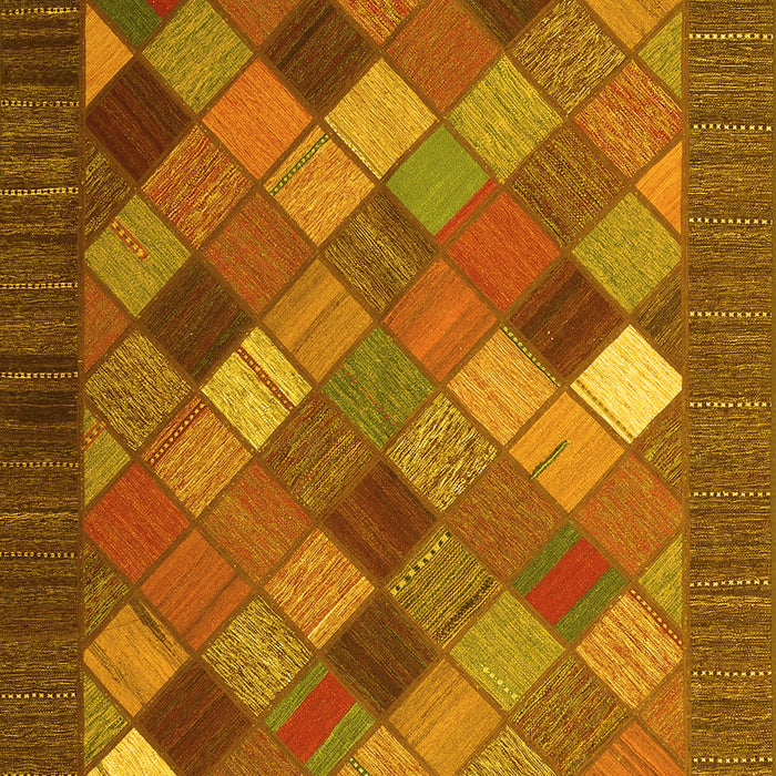 Abstract Yellow Contemporary Rug, con2642yw