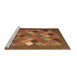 Sideview of Machine Washable Abstract Brown Contemporary Rug, wshcon2642brn
