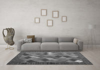 Machine Washable Abstract Gray Contemporary Rug, wshcon2642gry