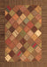 Machine Washable Abstract Brown Contemporary Rug, wshcon2642brn