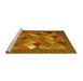 Sideview of Machine Washable Abstract Yellow Contemporary Rug, wshcon2642yw