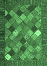 Abstract Emerald Green Contemporary Rug, con2642emgrn