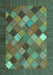 Abstract Turquoise Contemporary Rug, con2642turq