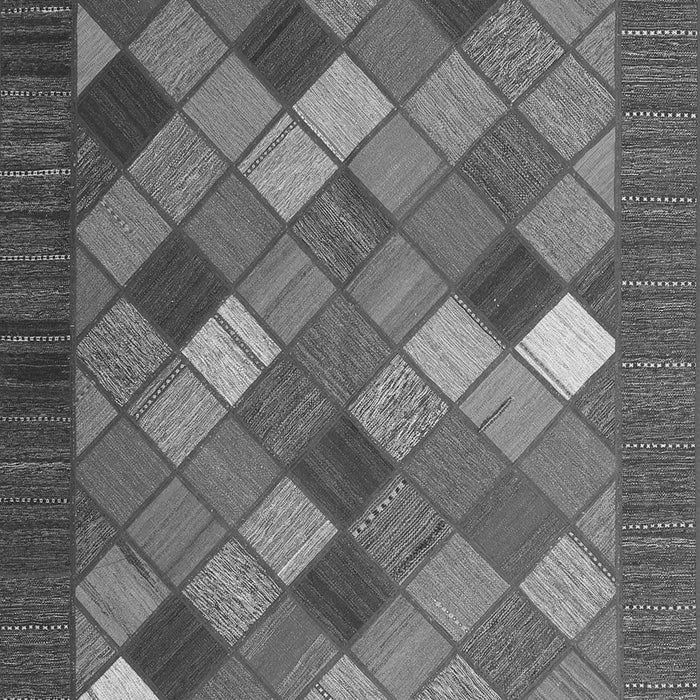 Serging Thickness of Machine Washable Abstract Gray Contemporary Rug, wshcon2642gry