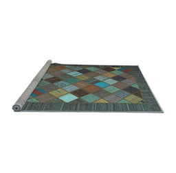 Sideview of Machine Washable Abstract Light Blue Contemporary Rug, wshcon2642lblu