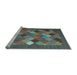 Sideview of Machine Washable Abstract Light Blue Contemporary Rug, wshcon2642lblu