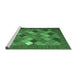 Sideview of Machine Washable Abstract Emerald Green Contemporary Area Rugs, wshcon2642emgrn