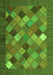Serging Thickness of Machine Washable Abstract Green Contemporary Area Rugs, wshcon2642grn