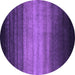 Round Machine Washable Abstract Purple Contemporary Area Rugs, wshcon2643pur