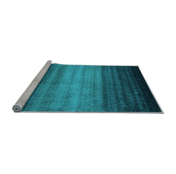 Sideview of Machine Washable Abstract Light Blue Contemporary Rug, wshcon2643lblu