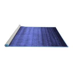 Sideview of Machine Washable Abstract Blue Contemporary Rug, wshcon2643blu