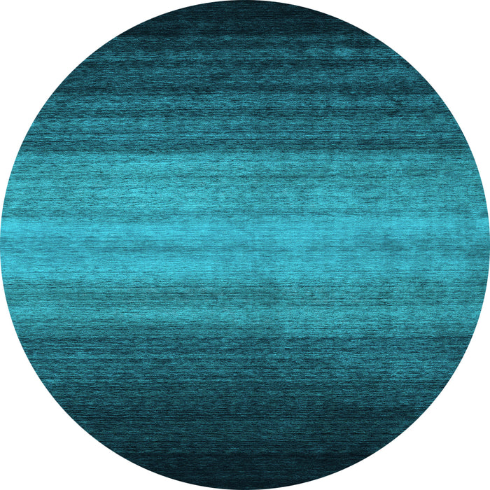 Round Machine Washable Abstract Light Blue Contemporary Rug, wshcon2643lblu