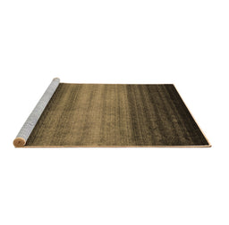 Sideview of Machine Washable Abstract Brown Contemporary Rug, wshcon2643brn