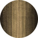 Round Abstract Brown Contemporary Rug, con2643brn