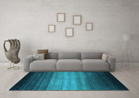 Machine Washable Abstract Light Blue Contemporary Rug, wshcon2643lblu