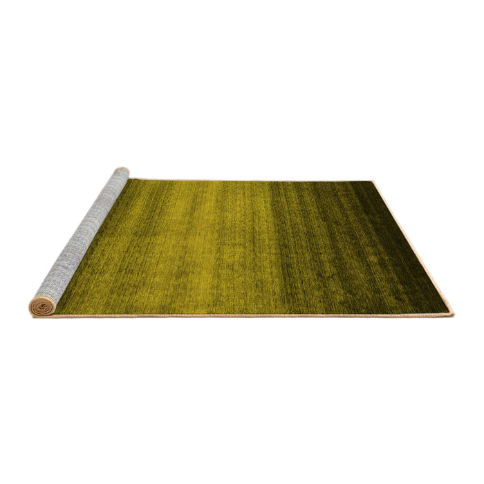 Sideview of Machine Washable Abstract Yellow Contemporary Rug, wshcon2643yw