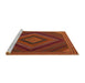 Serging Thickness of Machine Washable Contemporary Mahogany Brown Rug, wshcon2644