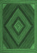 Machine Washable Abstract Emerald Green Contemporary Area Rugs, wshcon2644emgrn