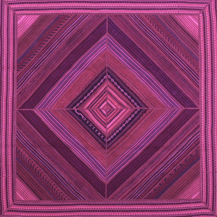 Square Machine Washable Abstract Purple Contemporary Area Rugs, wshcon2644pur
