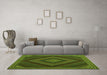 Machine Washable Abstract Green Contemporary Area Rugs in a Living Room,, wshcon2644grn