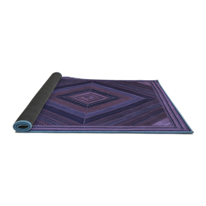 Sideview of Abstract Blue Contemporary Rug, con2644blu