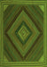 Serging Thickness of Machine Washable Abstract Green Contemporary Area Rugs, wshcon2644grn