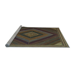 Sideview of Machine Washable Abstract Light Blue Contemporary Rug, wshcon2644lblu